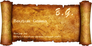 Beutum Gemma névjegykártya